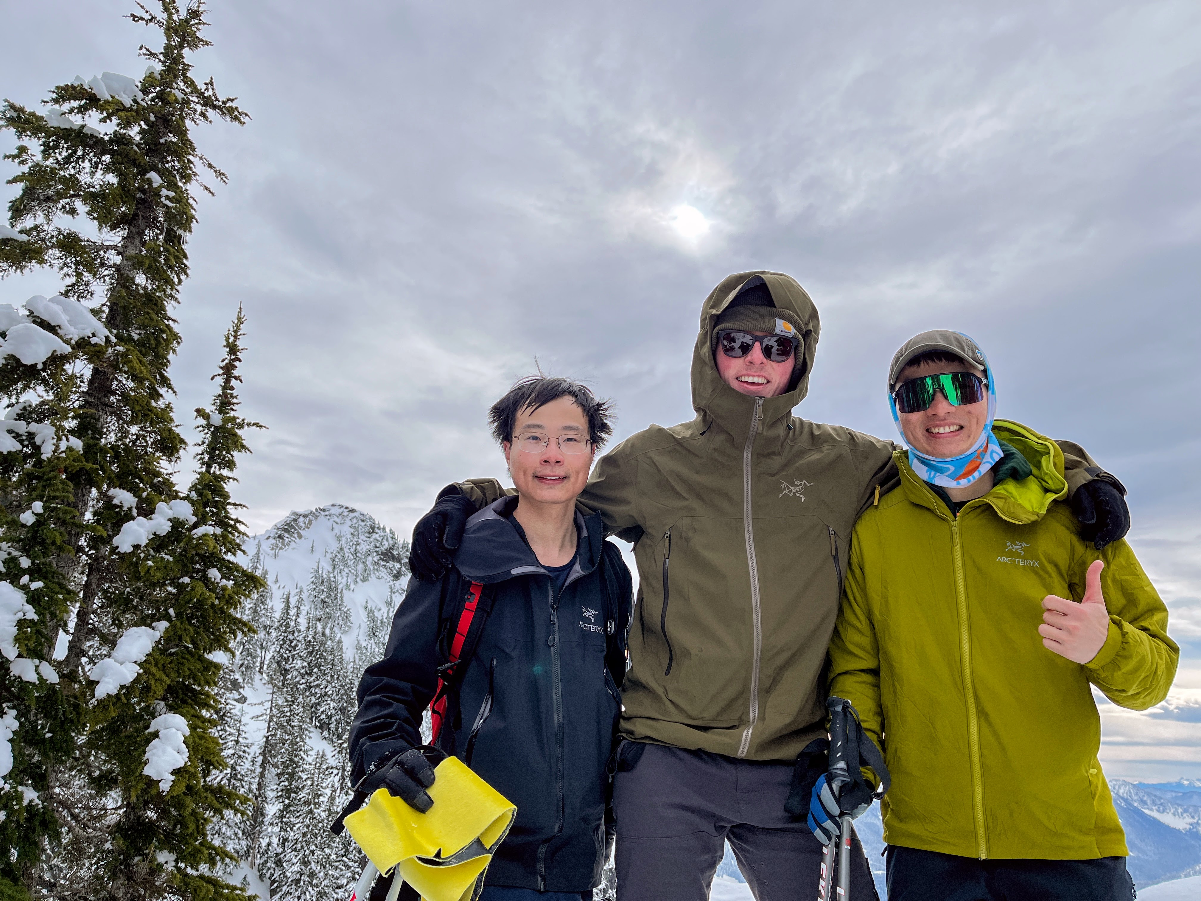 Beibin, Gus, and Chien-Yu at the top of Pineapple Pass